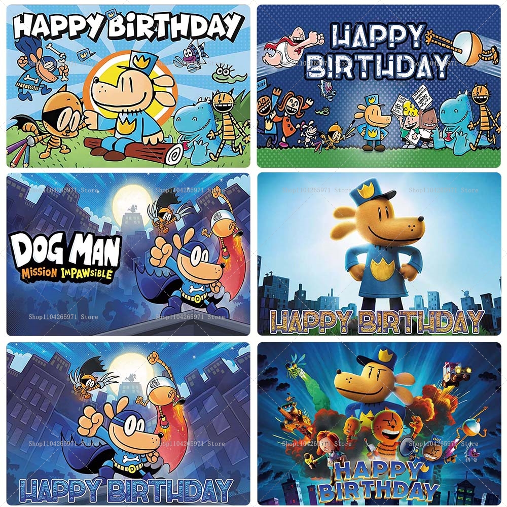 Baby Food Dogs - Hot Cartoon-Dogs&Man-Theme Backdrop Kids Birthday Party