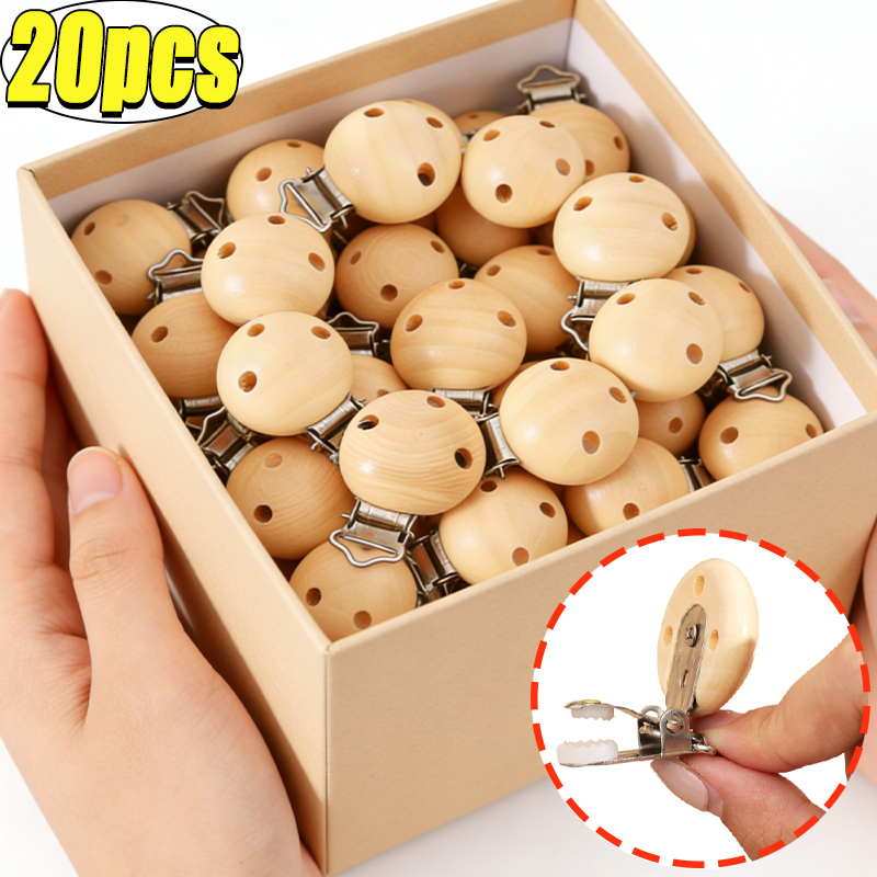 Baby Food Quality - 1-20pcs DIY Natural Wood Baby Pacifier
