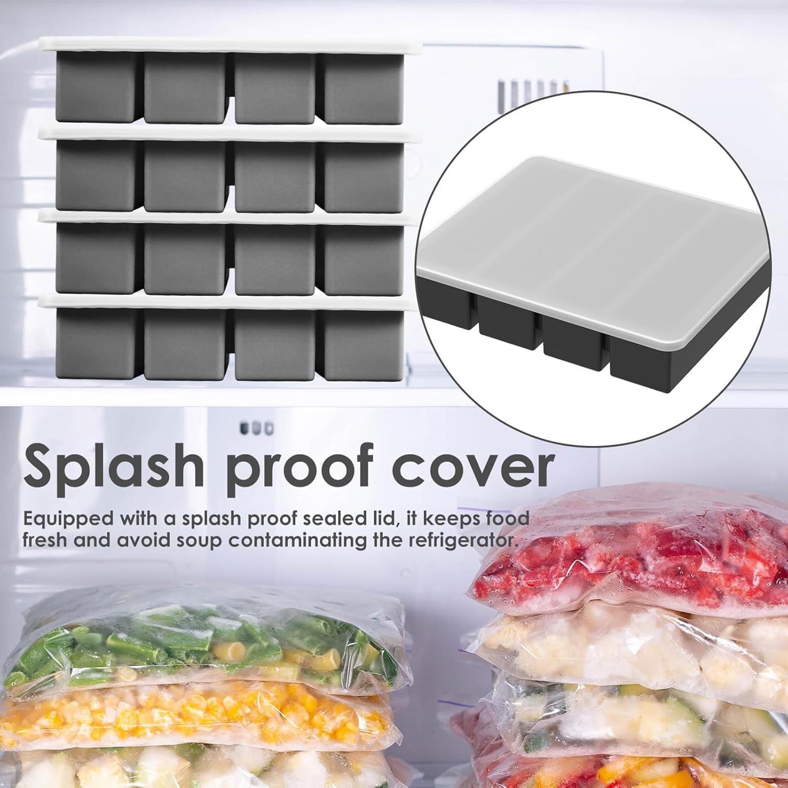 Baby Food Maker Baby Safe - 4PCS Leakproof Silicone Freezer Trays Airtight