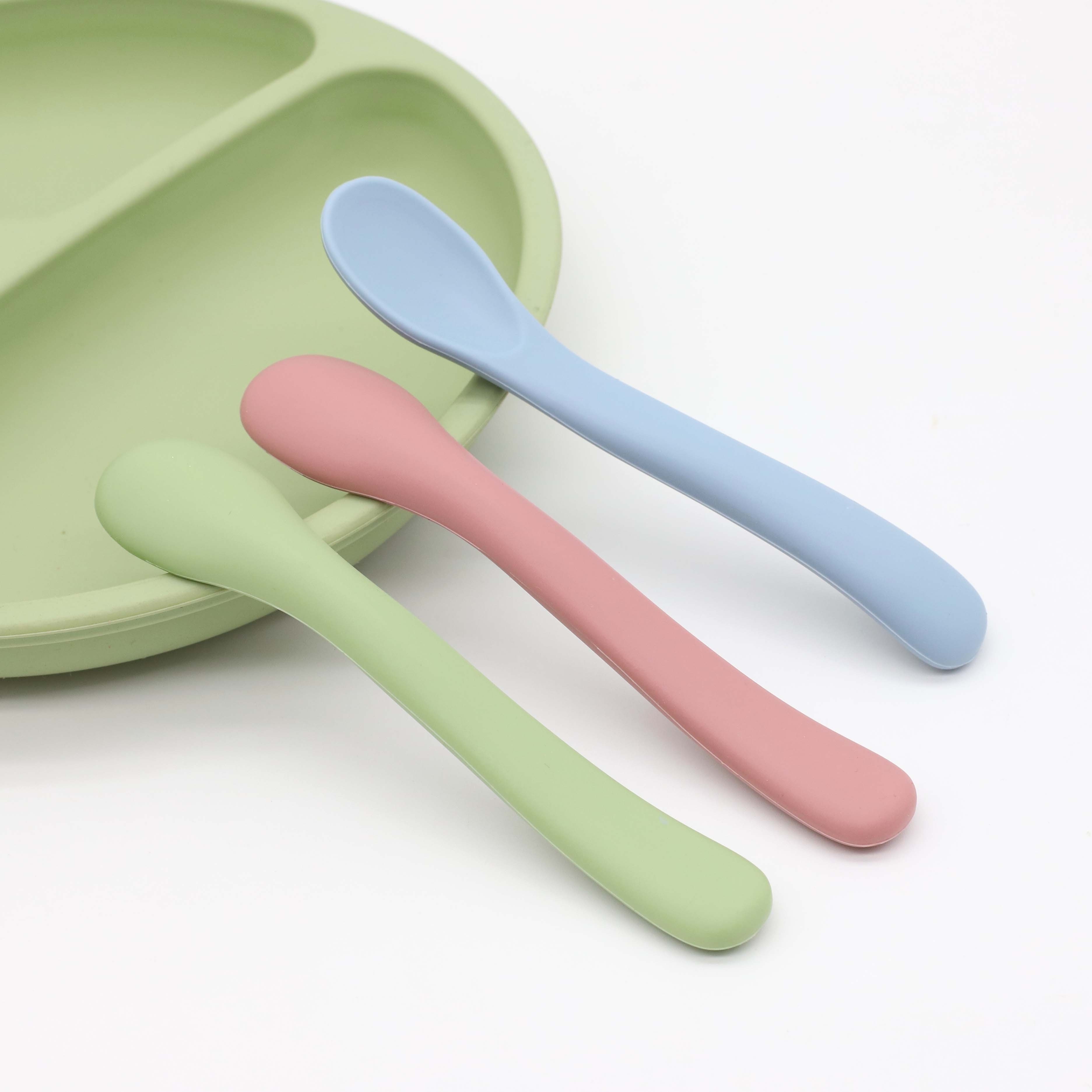 Self Feed Spoon - Soft Tip Silicone Baby Feeding Spoons,