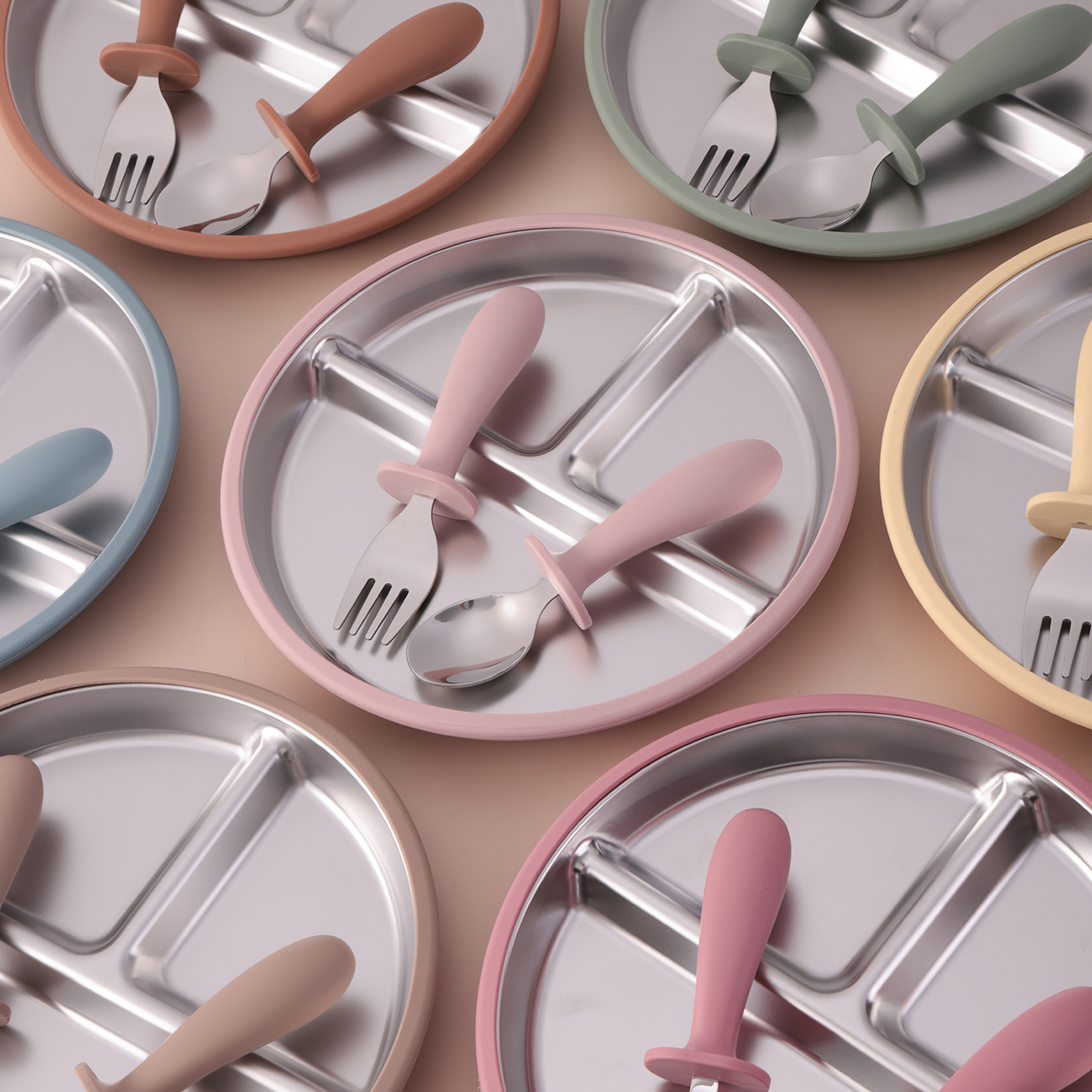 Self Feed Spoon - 3PCS Silicone Stainless Steel Feeding Kit