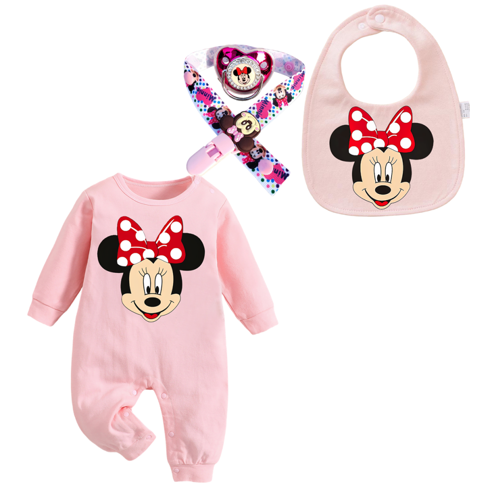 Baby Food Apron - Kawaii Minnie Baby Comforter Bottle Newborn