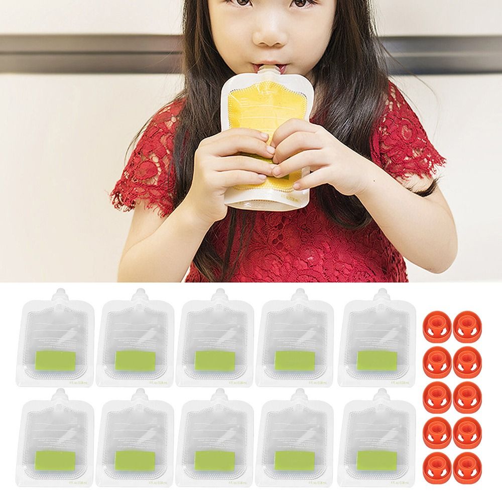 Baby Puree Pouch - 10Pcs Manual Baby Fruit Puree Kitchen