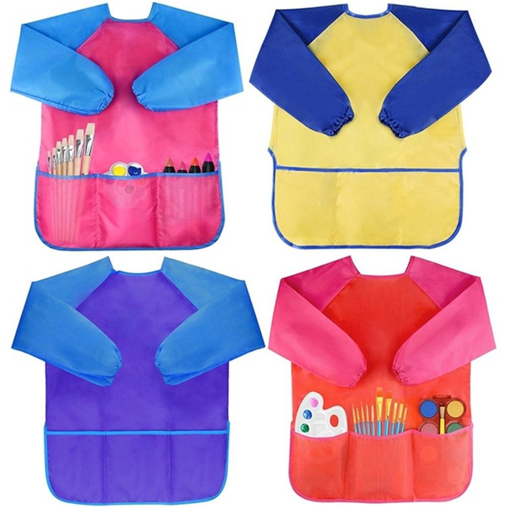 Baby Food Apron - 1PC Durable Baby Bibs Colorful Long