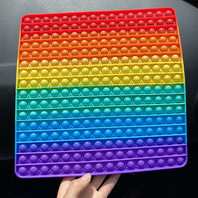 Baby Food Eat - Jumbo 30CM Square Rainbow Push Bubble