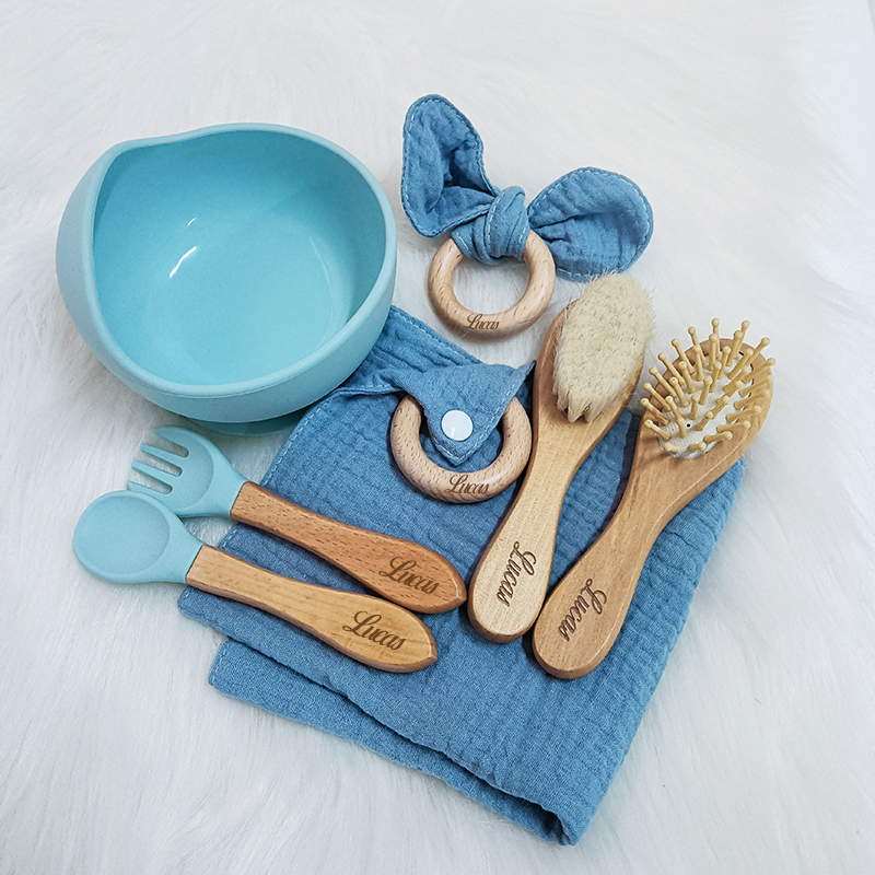 Baby Food Bites - 7PCS/Set Personalized Name Baby Silicone Sucker