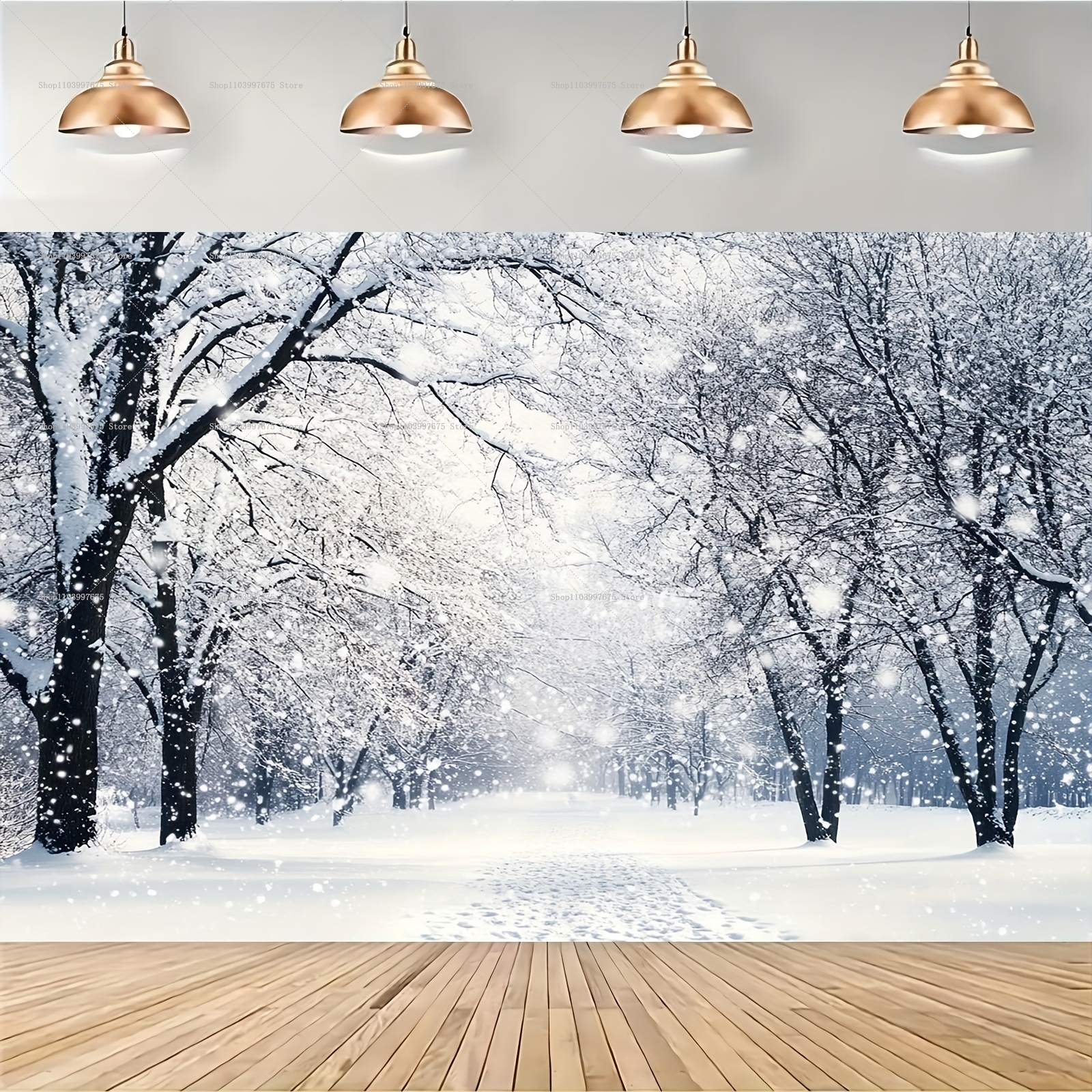 Baby Food Plan - Snowy Forest Christmas Backdrops Xmas Party