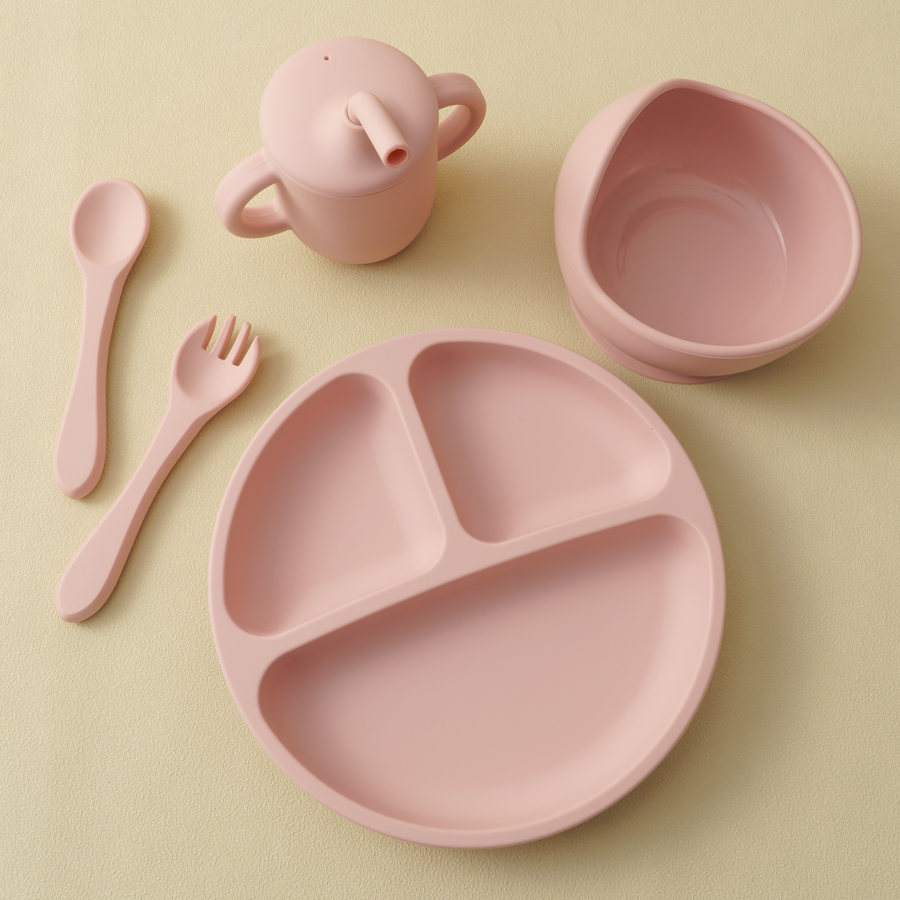 Baby Food Chart - 5PCS Baby Silicone Tableware Set Suction