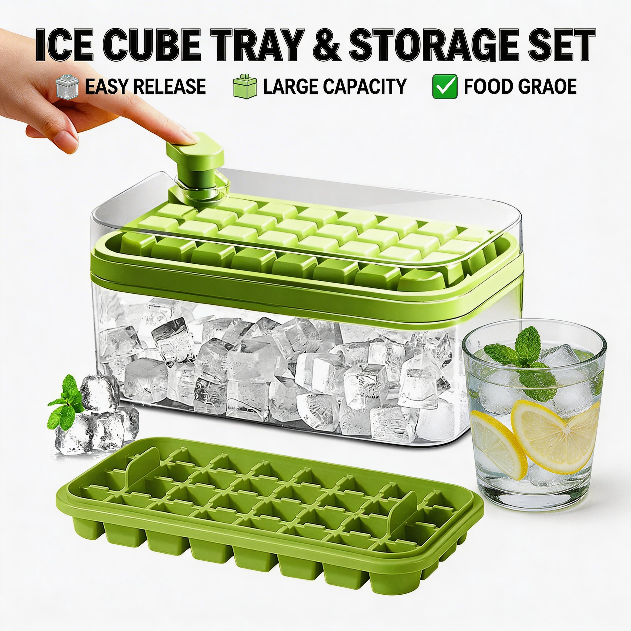 Baby Food Maker Baby Safe - Grid Silicone Ice Cube Tray Mold
