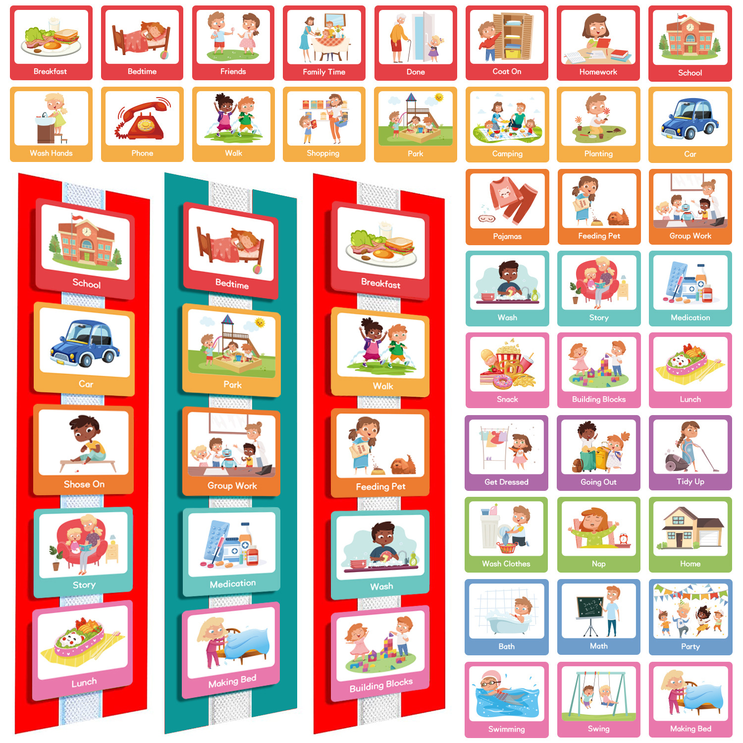 Baby Food Chart - 60 Pcs Visual Schedule Visual Wall