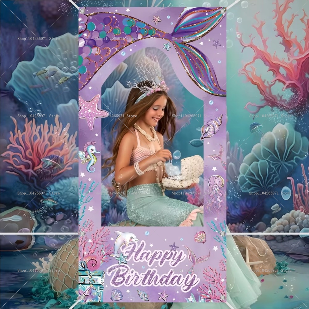 Baby Food Plan - Mermaid Butterfly Theme Photo Booth Background