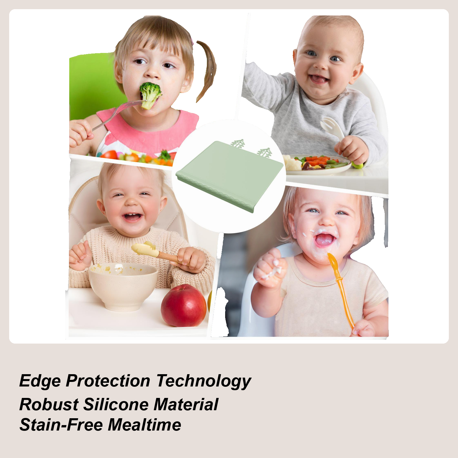 Baby Food Restaurant - Baby Restaurant Placemat Washable Non-Slip Mat
