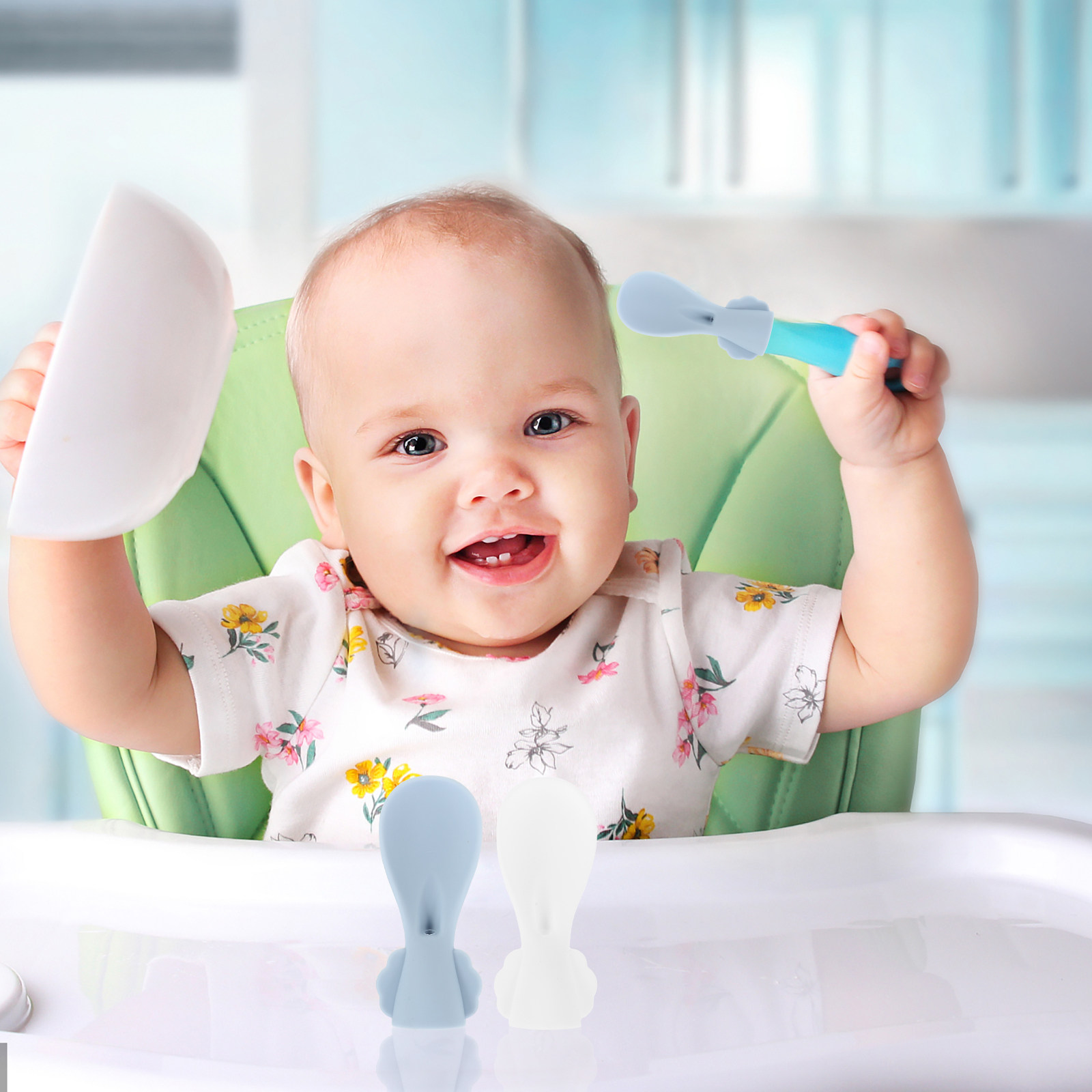Baby Puree Pouch - 2Pcs Baby Food Pouch Spoon Attachment