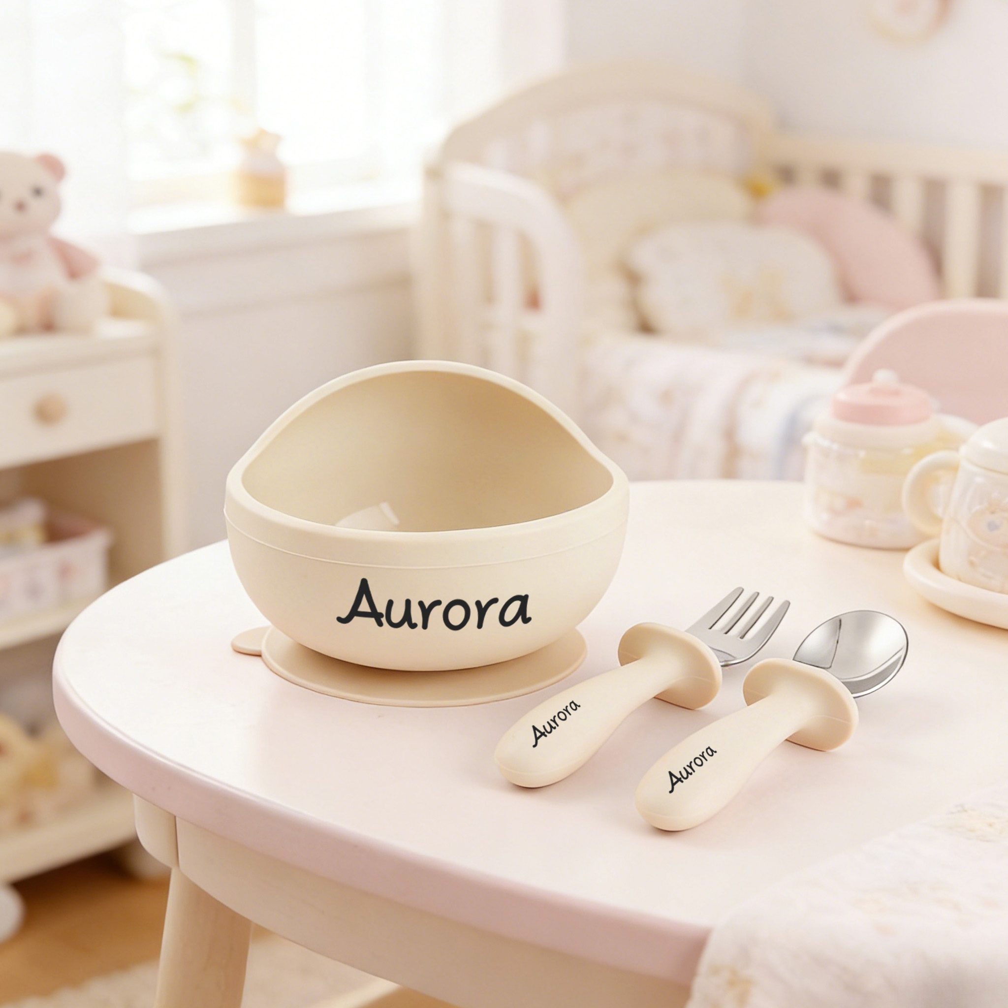 Personalized Silicone Bowl wit - Self Feed Spoon 리뷰 및 가격