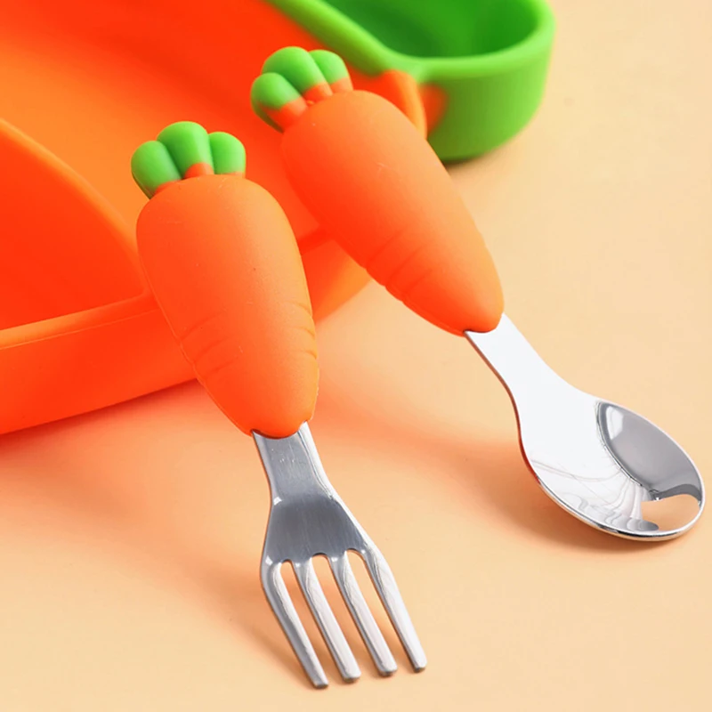 Children Carrot Silicone Table - Self Feed Spoon 리뷰 및 가격