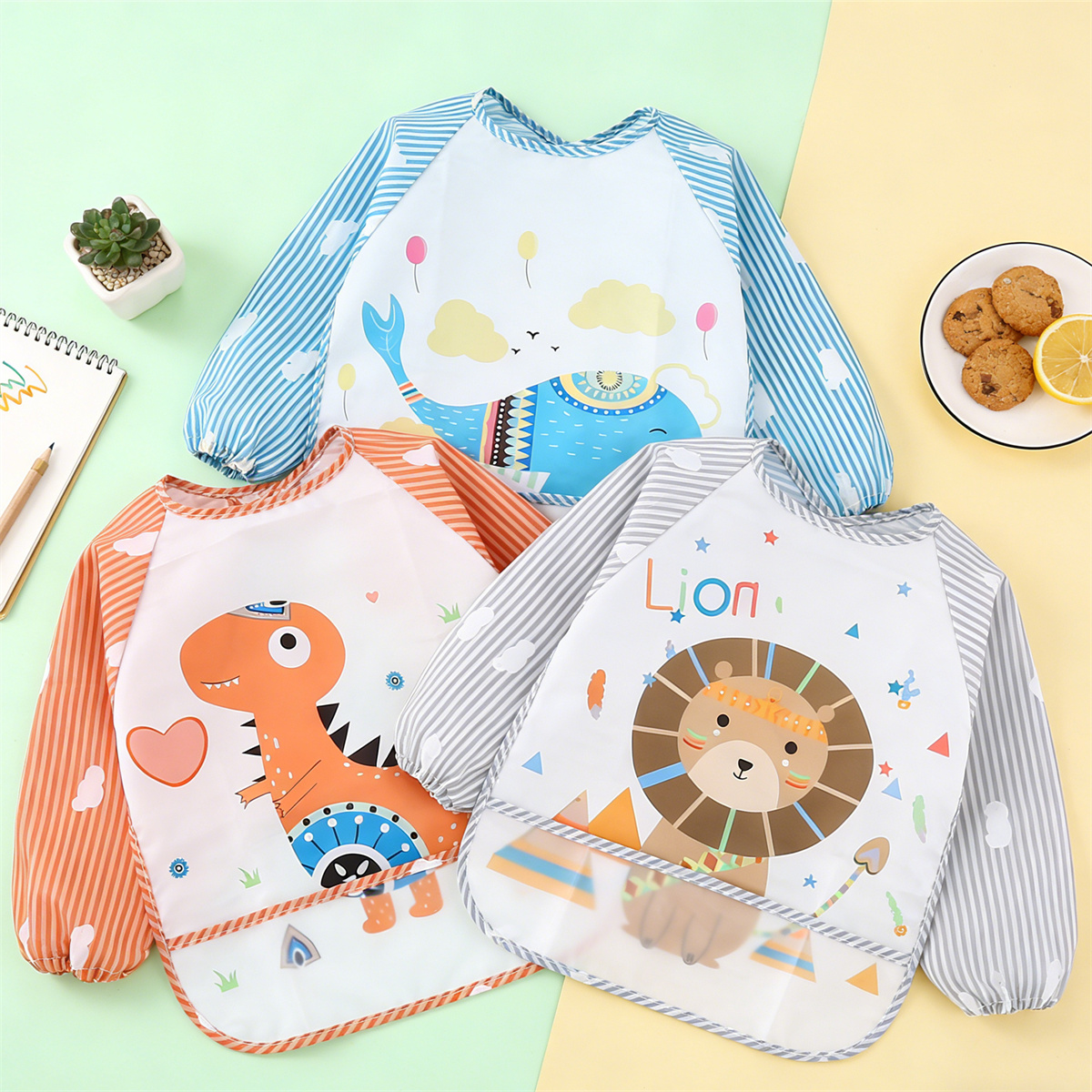 2pcs Waterproof Full Sleeve Ba - Baby Food Eat 리뷰 및 가격