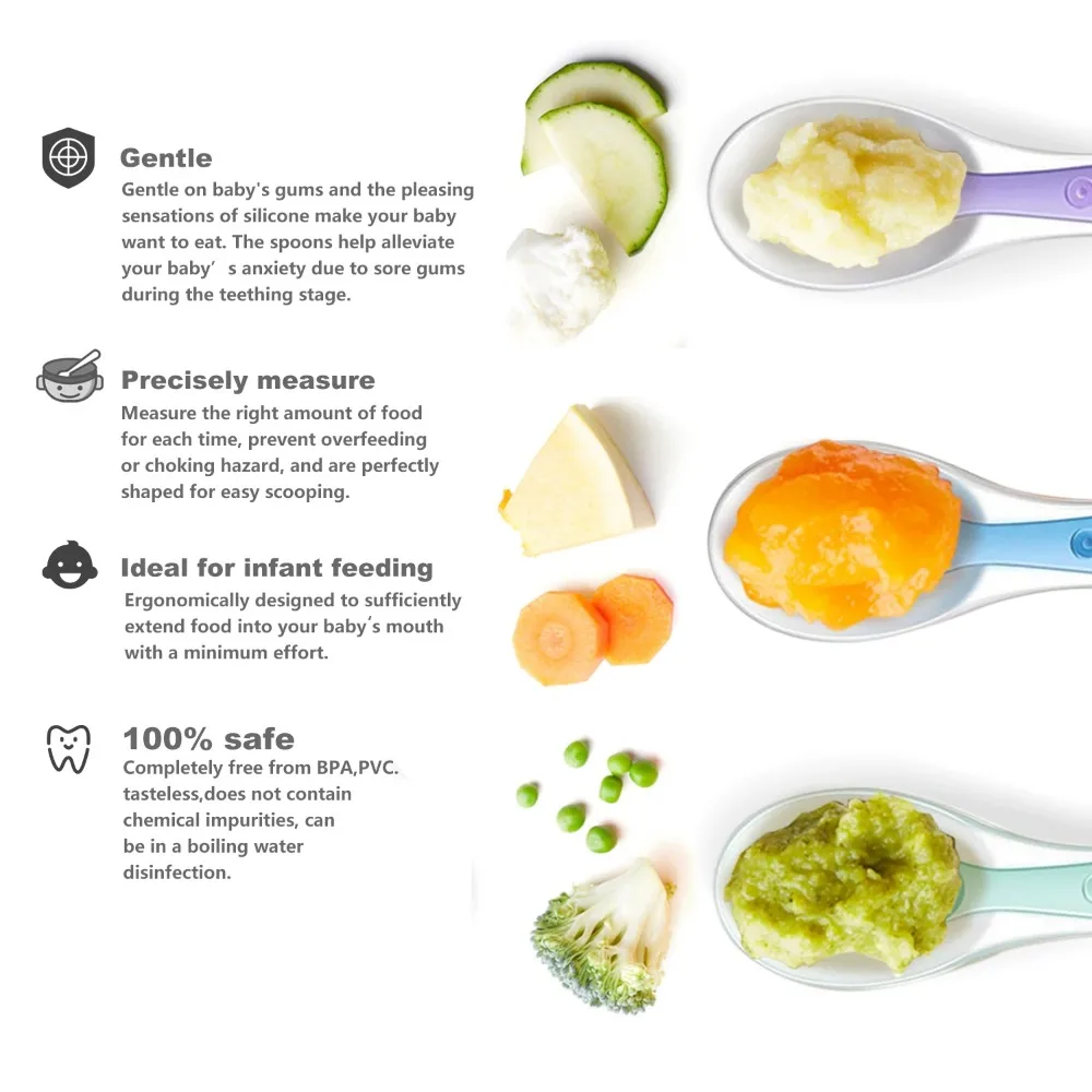 Baby Spoons Soft Silicone Todd - Baby Food Bites 리뷰 및 가격