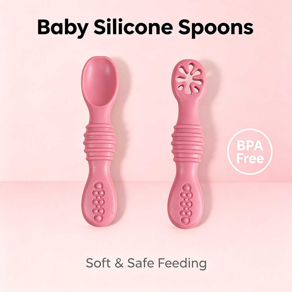 2PCS Silicone Baby Feeding Spo - Self Feed Spoon 리뷰 및 가격
