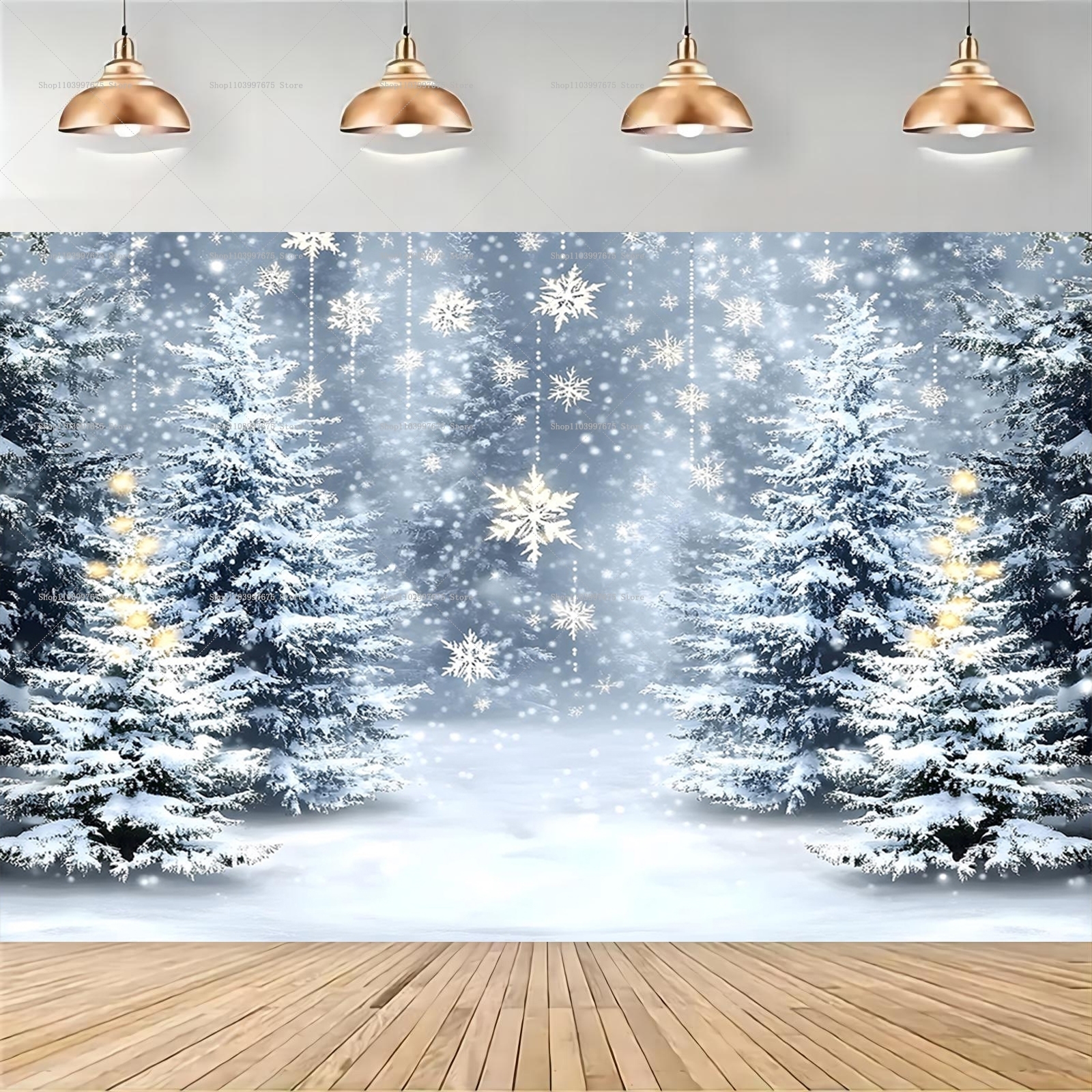 Snowy Forest Christmas Backdro - Baby Food Plan 리뷰 및 가격