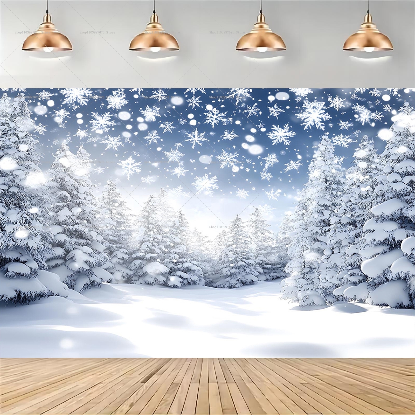 Snowy Forest Christmas Backdro - Baby Food Plan 리뷰 및 가격