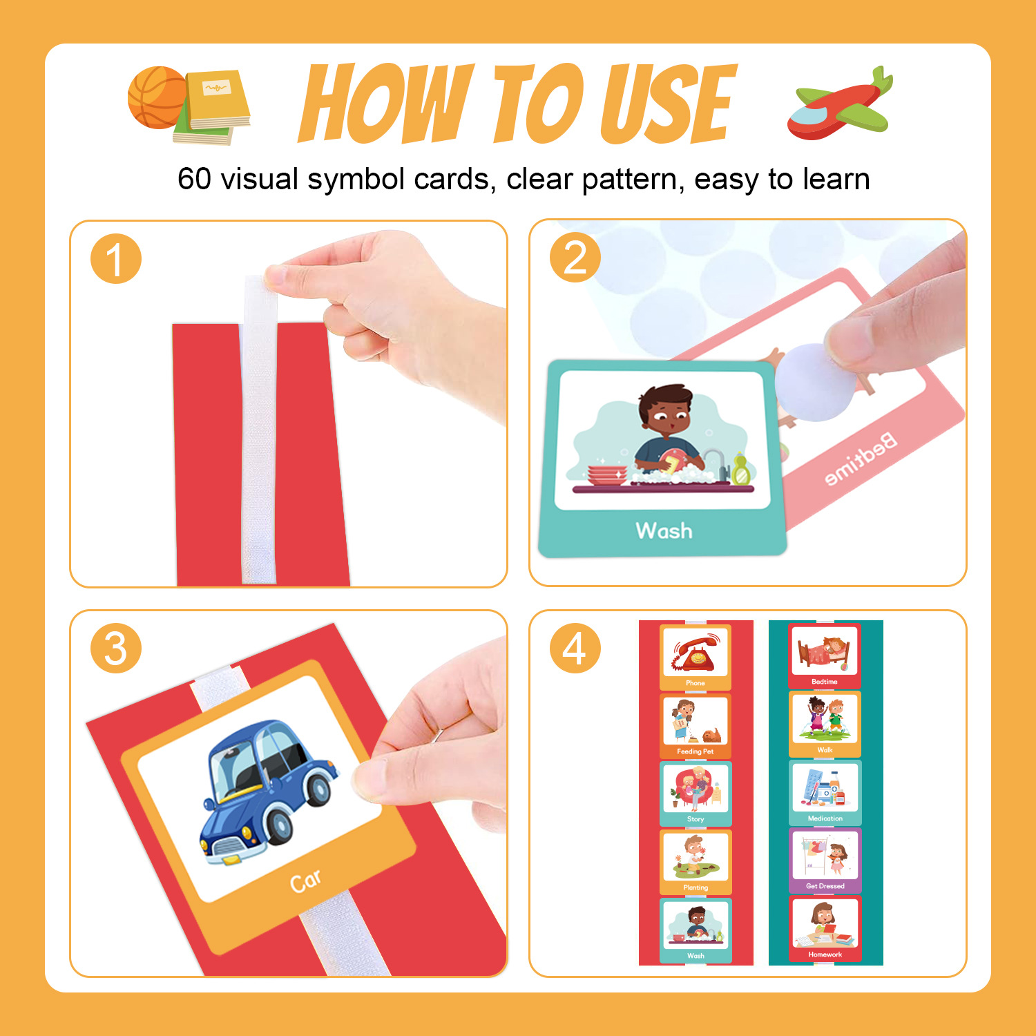 60 Pcs Visual Schedule Visual  - Baby Food Chart 리뷰 및 가격