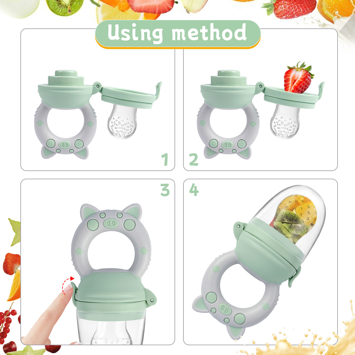4pcs/set Silicone Fruit & Vege - Baby Food Vegetable 리뷰 및 가격