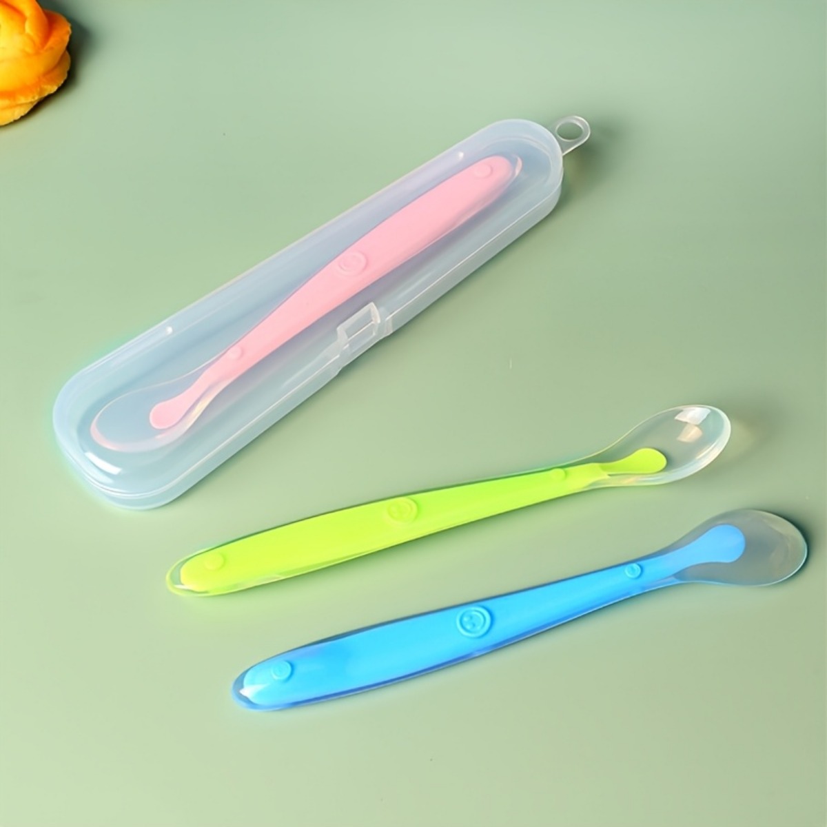 2Pcs Food Grade Silicone Baby  - Self Feed Spoon 리뷰 및 가격