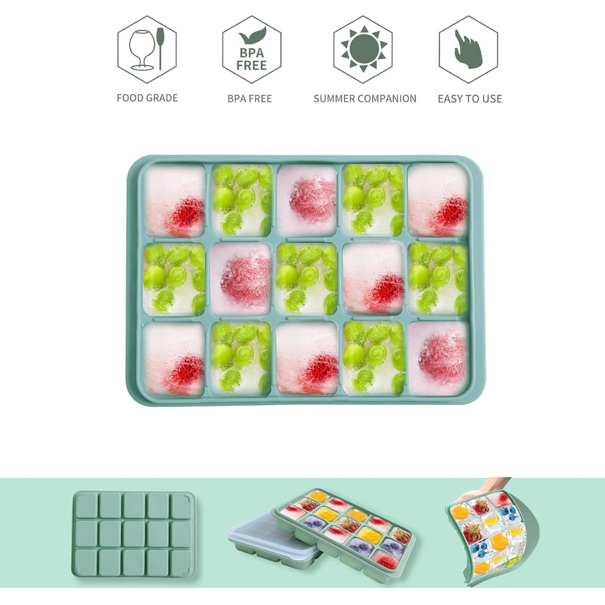 2 Pcs Stackable Silicone Ice C - Baby Food Maker Baby Safe 리뷰 및 가격