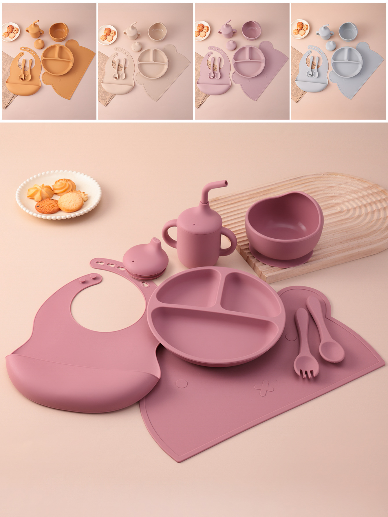 7PCS Silicone Baby Feeding Set - Self Feed Spoon 리뷰 및 가격