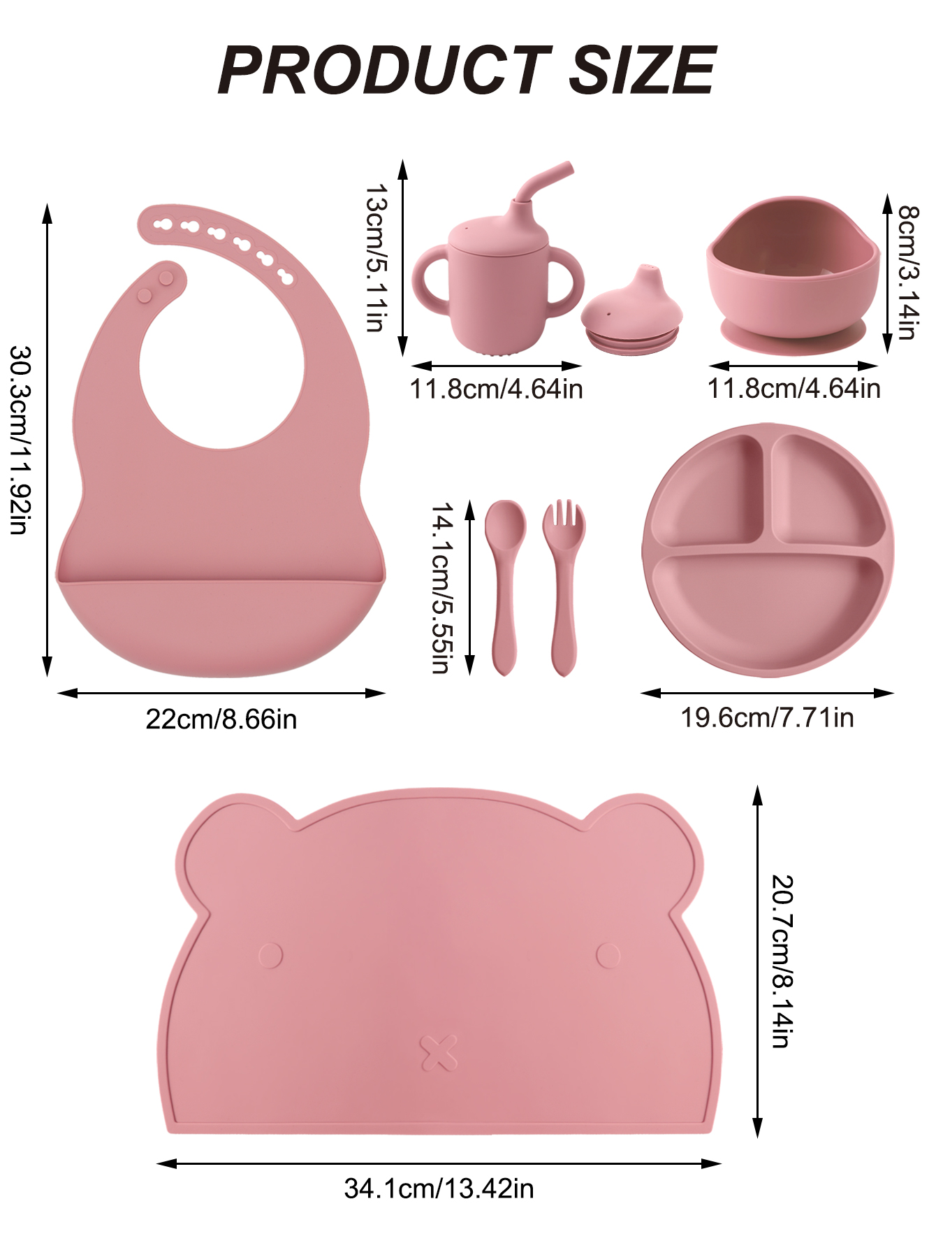 7PCS Silicone Baby Feeding Set - Self Feed Spoon 리뷰 및 가격
