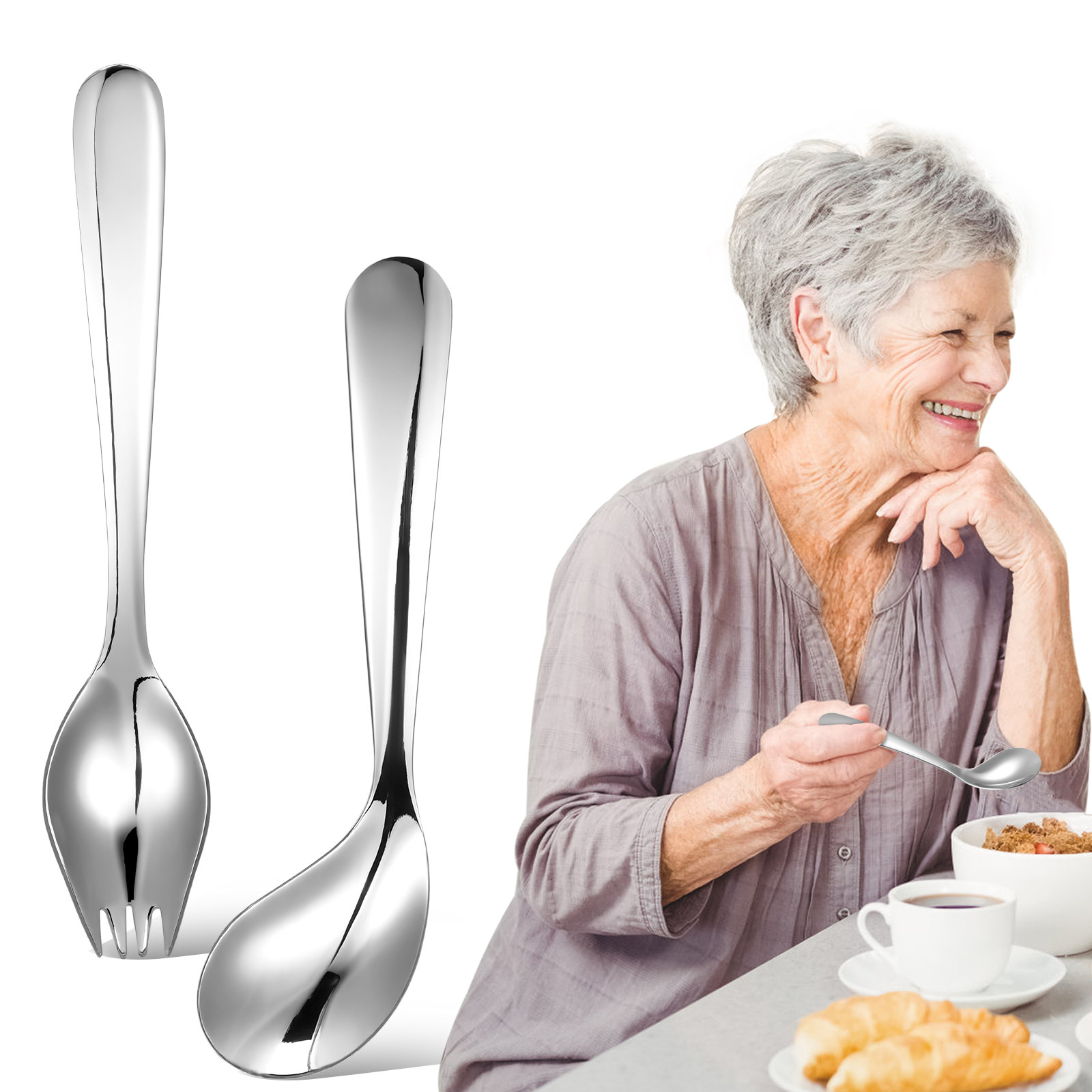 1Set Adaptive Angled Stainless - Self Feed Spoon 리뷰 및 가격