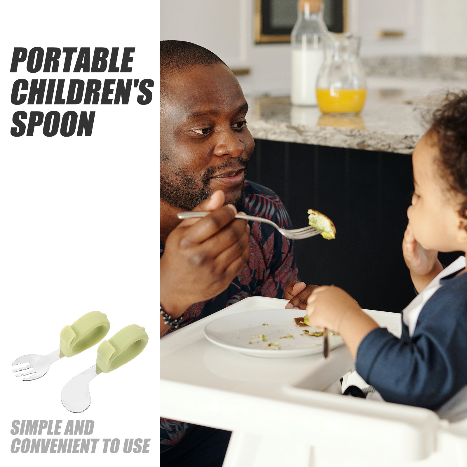 1Set Toddler Spoon and Fork Se - Self Feed Spoon 리뷰 및 가격
